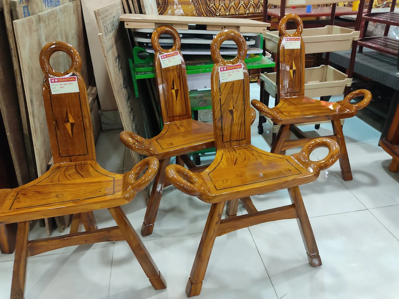 Handcrafted Solid Teak Low-Seating Accent Chairs