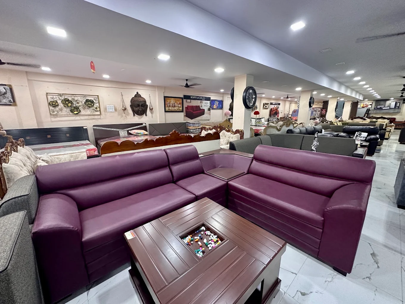 Modular L-Shape Leatherette Sofa